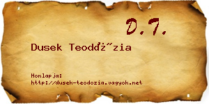 Dusek Teodózia névjegykártya